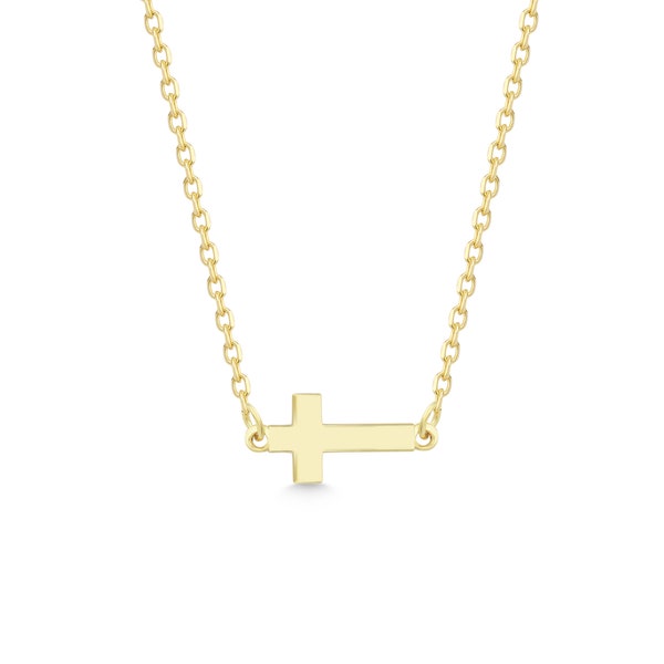 Sterling Silver Cross, Tiny Cross Necklace Gold, Dainty Necklace, Cute Mothers Day Gift, Gift for Christians Women, Cross Necklace for Girls