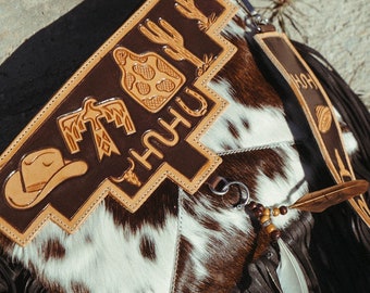 The Western & Branded Crossbody a Haute Southern Hyde by Beth Marie Exclusive Cowhide Tooled Purse