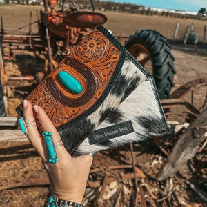 The Nashville Wallets a Haute Southern Hyde by Beth Marie Exclusive Cowhide Tooled Leather Western Wallet