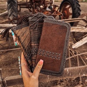 The Hazy Wesson (Brown Leather) Wallets a Haute Southern Hyde by Beth Marie Exclusive Western Cowhide Wallet