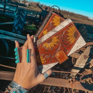 The Avery Sunflower Wallet, a Haute Southern Hyde by Beth Marie Exclusive