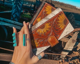 The Avery Sunflower Wallet, a Haute Southern Hyde by Beth Marie Exclusive