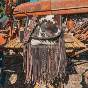 Haute Southern Hyde x Beth Marie Cowhide Fringe Leather Western Purse