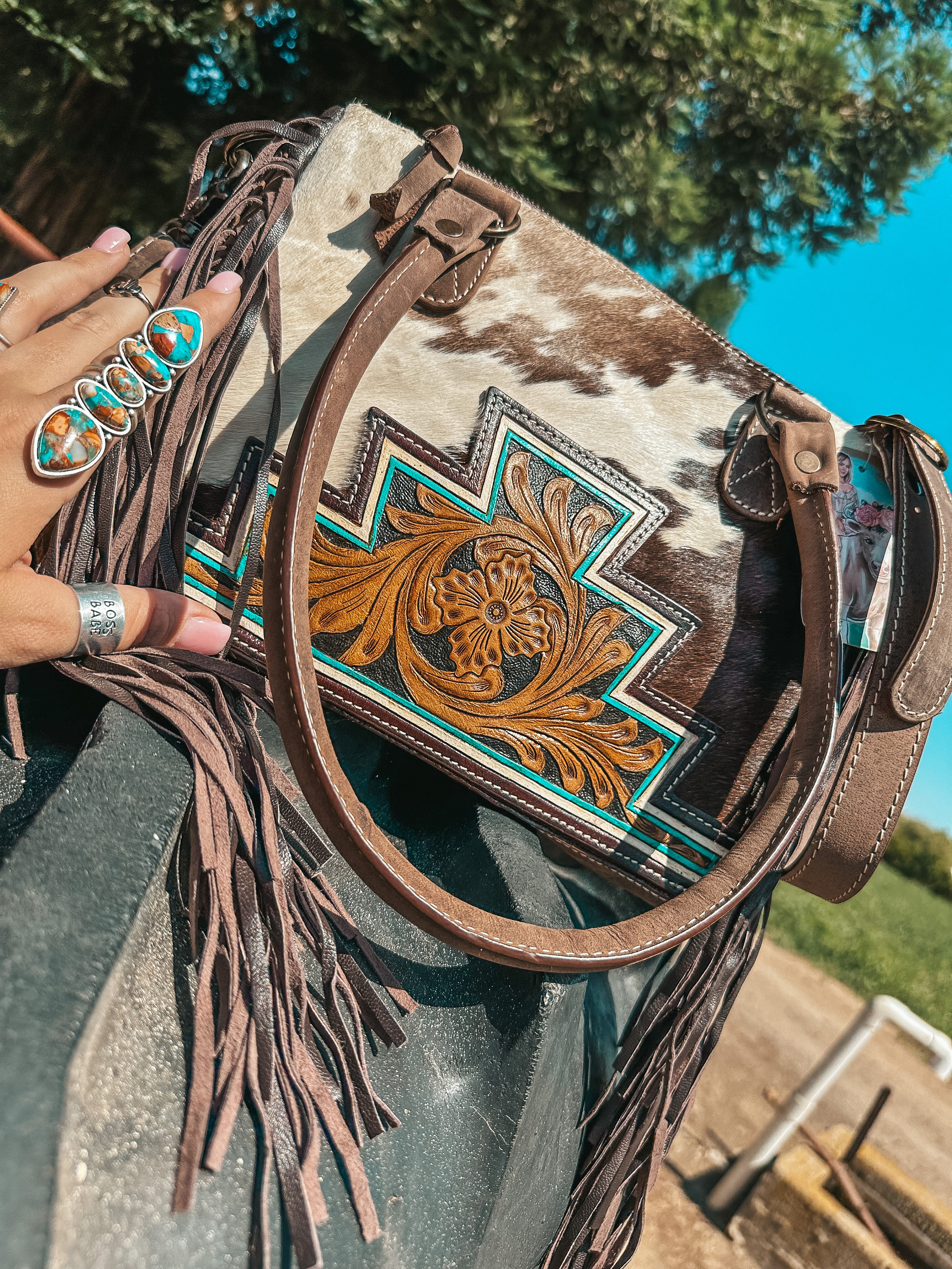 Concealed carry fringe purse sale