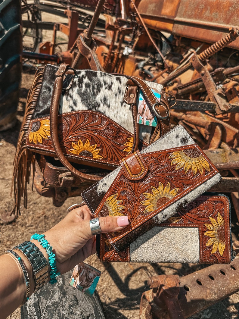 The Avery Sunflower Purse, Concealed Carry, A Haute Southern Hyde by Beth Marie Exclusive Cowhide image 7