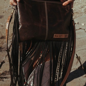 Cowboys and Rodeos a Haute Southern Hyde by Beth Marie Exclusive Cowhide Fringe Tooled Purse image 8