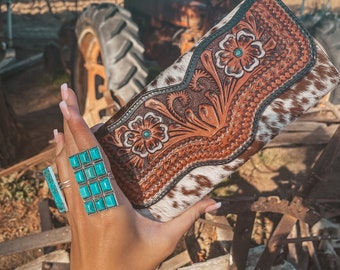 Jessie Jane Brown Cowhide Wallet a Haute Southern Hyde by Beth Marie Exclusive