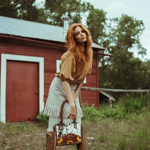 The Avery Sunflower Purse, Concealed Carry, A Haute Southern Hyde by Beth Marie Exclusive Cowhide image 3
