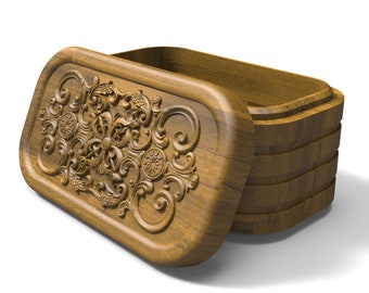 Schmuckkästchen, Ringbox, Schmuck aufbewahrungsbox STL, Schmuckkästchen, STL Modelle für CNC und 3D Druck, Stl, Sofort Download