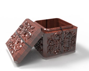 Schmuckkästchen, Ringbox, Schmuck aufbewahrungsbox STL, Schmuckkästchen, STL Modelle für CNC und 3D Druck, Stl, Sofort Download