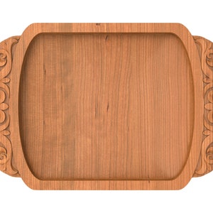 Wood Tray - 3D STL Model For CNC and 3D Printers, stl, Instant download
