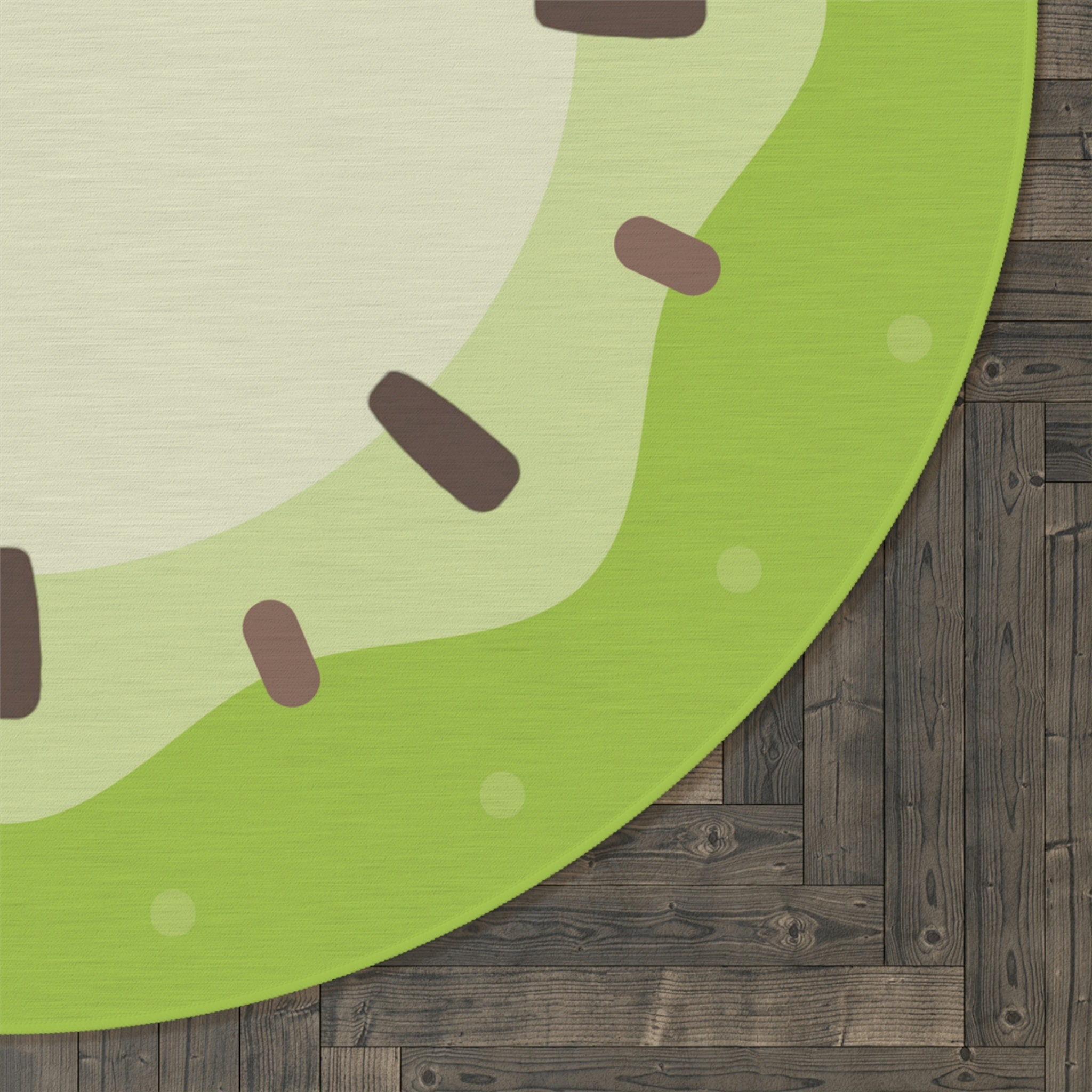 5 Ft Kiwi Rug, Dog Family Bluey Sliced Fruit Rug, Story Time Rug, Calm