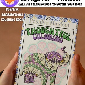 Mandala Coloring Book, PDF Digital Printable, Adult Mindfulness Coloring Book, Advanced Coloring Book Positive Quotes Affirmations