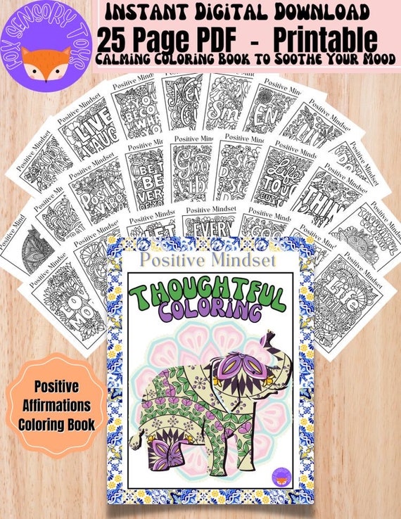 Mandalas & Affirmations. Mindfulness Coloring For Adults & Teens (Digital  Download)