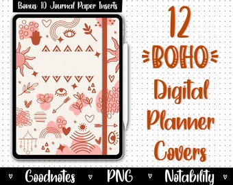 Boho Digital Planner Covers | Goodnotes, Notability (Digital Download)