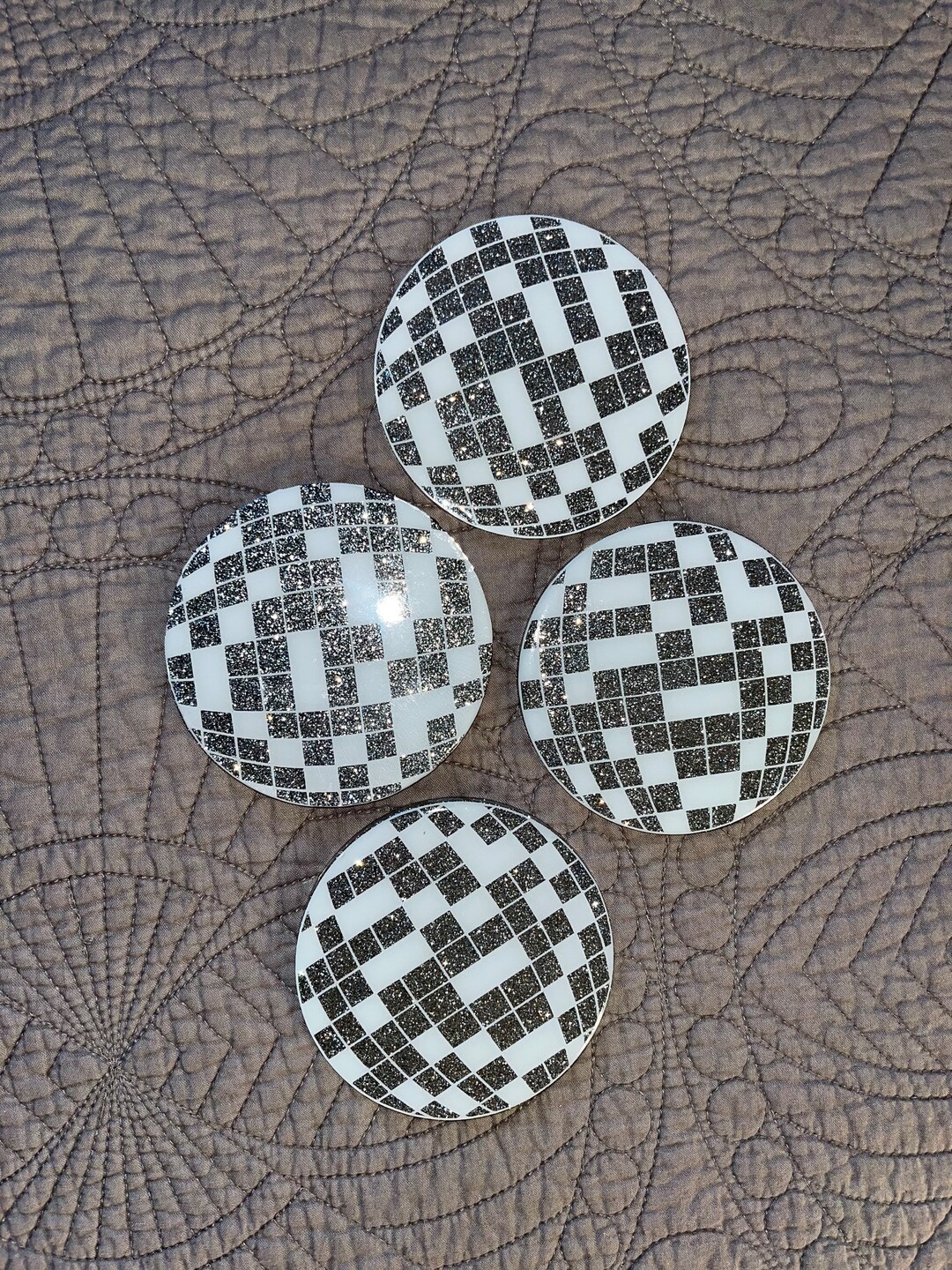 Sparkling Disco Ball Coasters Etsy