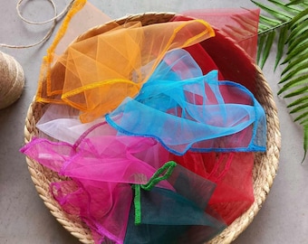 Sensory Scarf for Kids, Tulle Play Scarves – Montessori, Dance, Juggling, Motor Skills, Early Learning Toy, nursery activities, animations