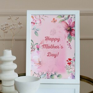 Happy Mother&#39;s Day Print, Floral Mother&#39;s Day Print, Happy Mother&#39;s Day Gift, Mother Day, Flowers Digital Print,Flowers Print,Printable Gift