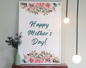 Feliz Día de la Madre Imprimible / Impresión del Día de la Madre / Feliz Regalo del Día de la Madre / Impresión Digital / Impresión de Flores / Regalo Imprimible / Digital