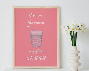 Decoración del día de San Valentín / Imprimible para el día de San Valentín / Arte mural romántico / Descargas digitales / Regalo de San Valentín