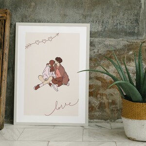 Couple Poster | Digital Print | Couple in Love | Wall Decor | Wall art