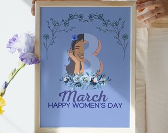 8 de marzo / Feliz Día de la Mujer / Día de la Mujer/Regalo del Día de la Mujer/Día Internacional de la Mujer/Impresión Digital/Arte del Día de la Mujer/Impresión/Regalo del Día de la Mujer