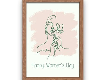 Feliz Día de la Mujer Impresión / Día Internacional de la Mujer / Regalo del Día Internacional de la Mujer / Regalo del Día de la Mujer/Regalo del Día de la Mujer/Minimalista/SVG