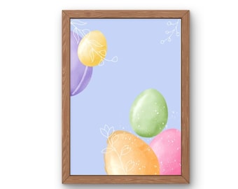 Impresión digital de huevos de Pascua, impresión digital de Pascua, arte de pared de huevos de Pascua, decoración minimalista de Pascua, decoración de Pascua, descarga digital de Pascua
