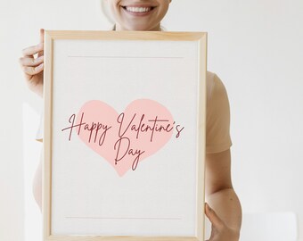 Arte mural imprimible del Día de San Valentín / Descarga digital / Feliz día de San Valentín / Regalo de San Valentín