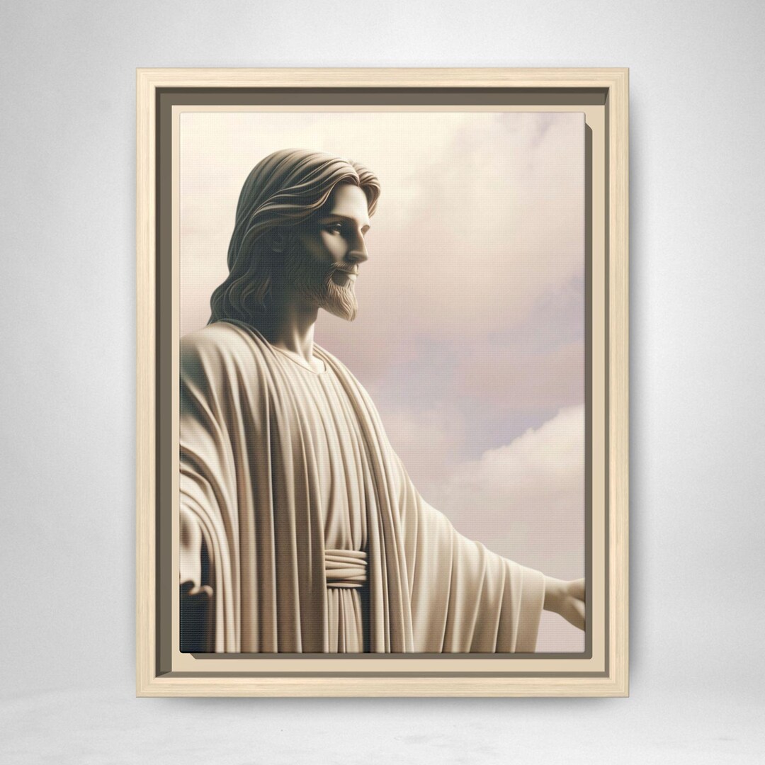 Jesus Christ Statue Matte Canvas Framed | Religious Wall Art - Etsy