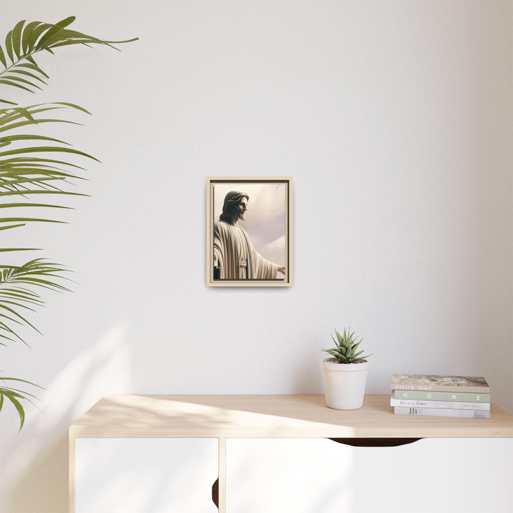 Jesus Christ Statue Matte Canvas Framed | Religious Wall Art - Etsy