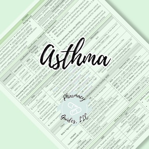 Asthma Pharmacy Study Guide | NAPLEX | Pharmacy School Notes