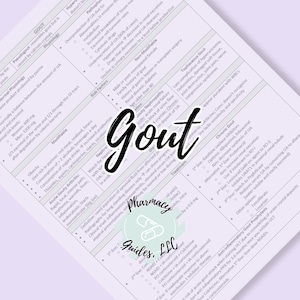 Guida allo studio della farmacia GOUT / NAPLEX / Appunti della scuola di farmacia