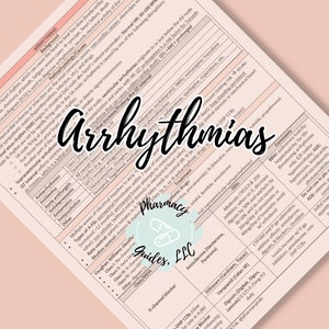 Arrhythmias Pharmacy Study Guide | NAPLEX | Pharmacy School Notes