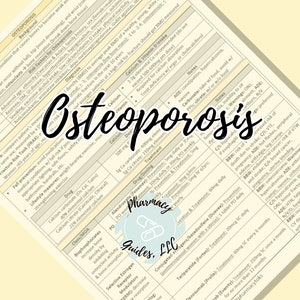 Osteoporosis Pharmacy Study Guide | NAPLEX | Pharmacy School Notes