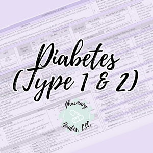 Diabetes Pharmacy Study Guide for NAPLEX, Exams & Reference | Pharmacy Students, Pharmacists | 2025 ADA Guidelines