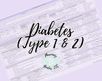 Diabetes Pharmacy Study Guide for NAPLEX, Exams & Reference | Based on ADA Guidelines