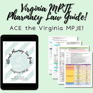 Virginia MPJE Pharmacy Law Study Guide (2025-2026) | Pass on Your First Attempt
