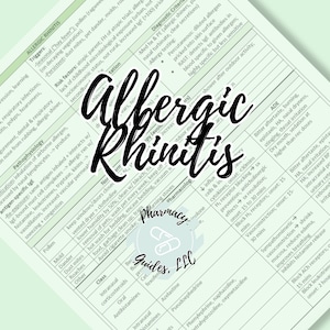 Guida allo studio in farmacia sulla rinite allergica / NAPLEX Prep / Appunti per la scuola di farmacia