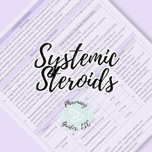 Systemic Steroids Pharmacy Study Guide for NAPLEX | Pharmacy School Notes