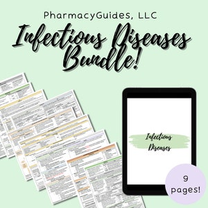 Infectious Diseases Pharmacy Bundle | 2025 NAPLEX | Pharmacy School Study Guides | Cheat Sheets