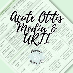 Otite Media Acuta e Appunti di Farmacia URTI / NAPLEX / Appunti di Scuola di Farmacia