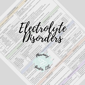 Guía de estudio de trastornos electrolíticos / NAPLEX / Notas escolares de farmacia