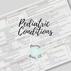 Puede incluir: Un gráfico imprimible con un fondo azul claro y texto negro. El gráfico enumera las condiciones pediátricas comunes, los síntomas, los tratamientos y los medicamentos. El gráfico también incluye información sobre las condiciones de los bebés prematuros y las enfermedades infantiles prevenibles por vacunación.