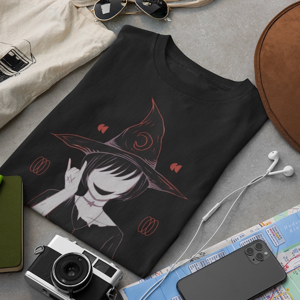 Anime Goth Witch girl Unisex Softstyle T-Shirt