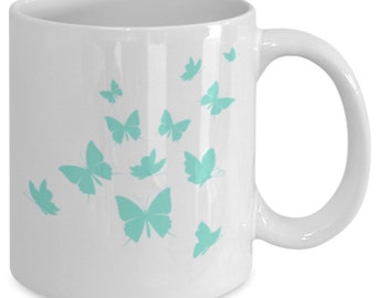 Blue butterflies mug