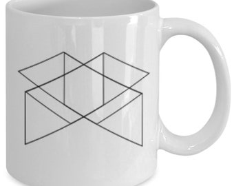 Black geometric abstract art mug