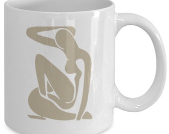 Abstract art female mug