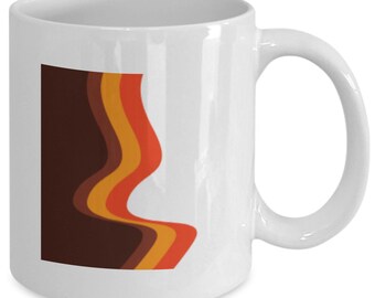 Abstract art mug waves