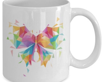 Multicolored abstract art mug